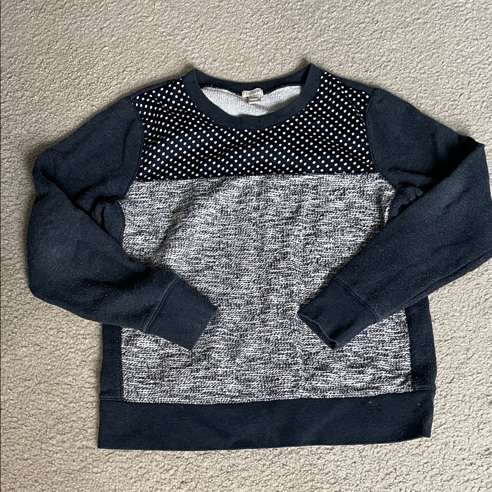 J. Crew Navy and Light Gray Knit Top